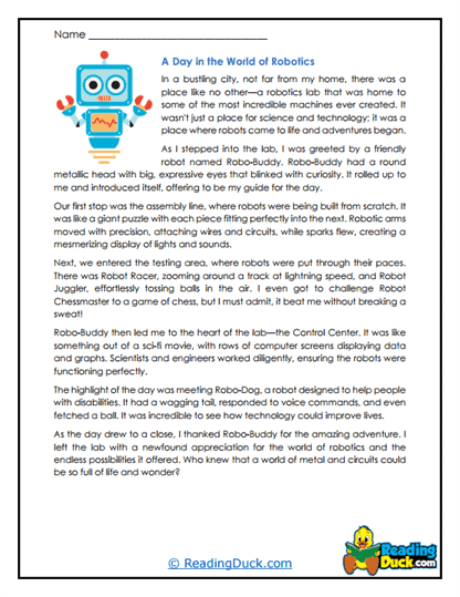 Robotics Adventure Worksheet