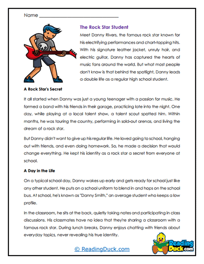 Rock Star Life Worksheet