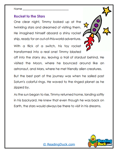 Rocket Dreams Worksheet