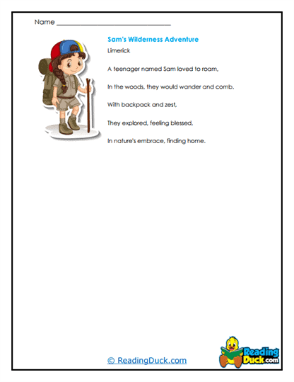 Wilderness Explorer Worksheet