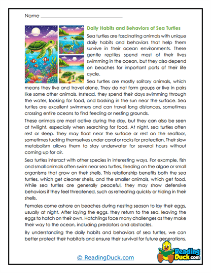 Gentle Swimmers Worksheet