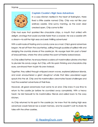 Sweet Seas Worksheet