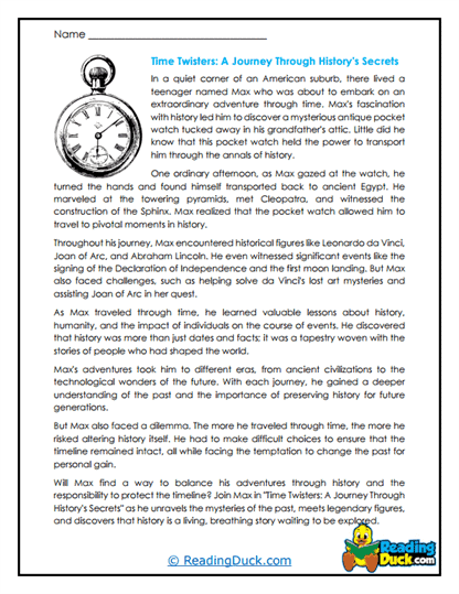 Time Twisters Worksheet