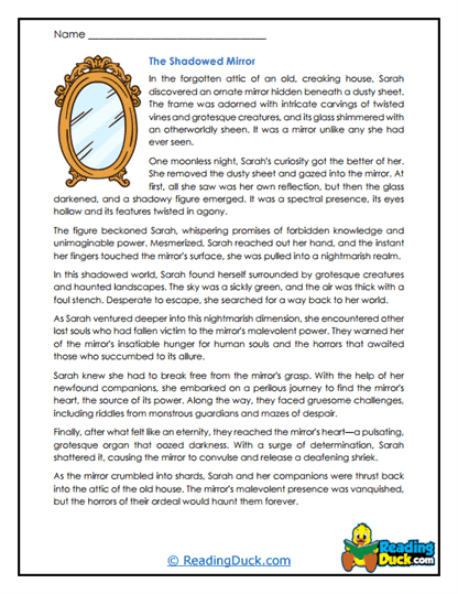 Mirror of Nightmares Worksheet