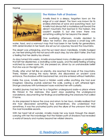 Shadow’s Path Worksheet