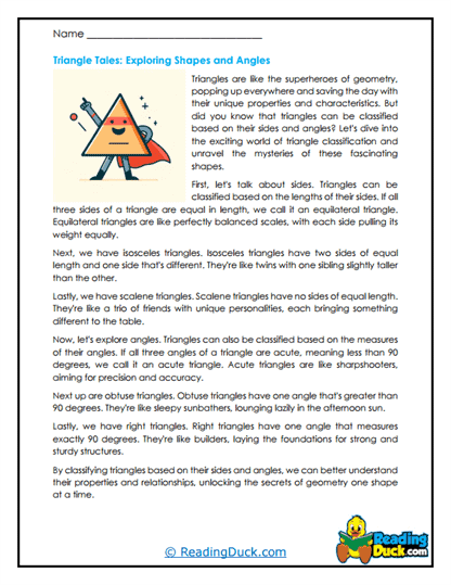 Triangle Tales Worksheet