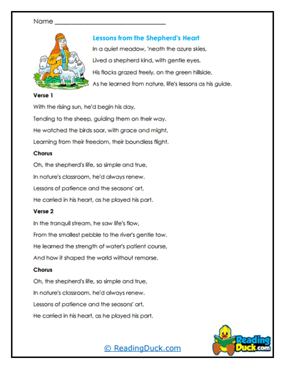 Shepherd's Wisdom Worksheet