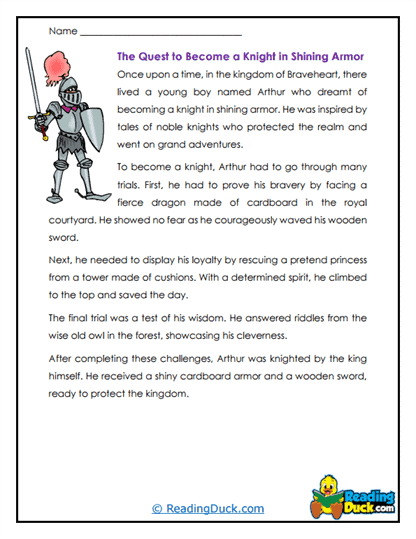 Knight's Quest Worksheet