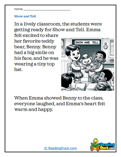 Teddy's Debut Worksheet