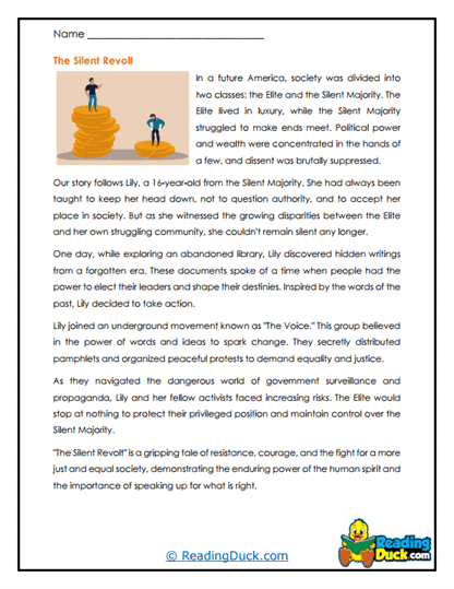 Silent Revolt Worksheet