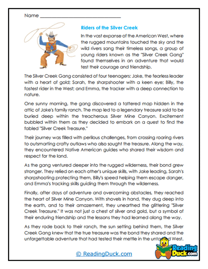 Silver Creek Worksheet