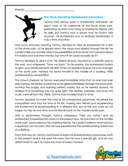 Skateboarding Time Worksheet