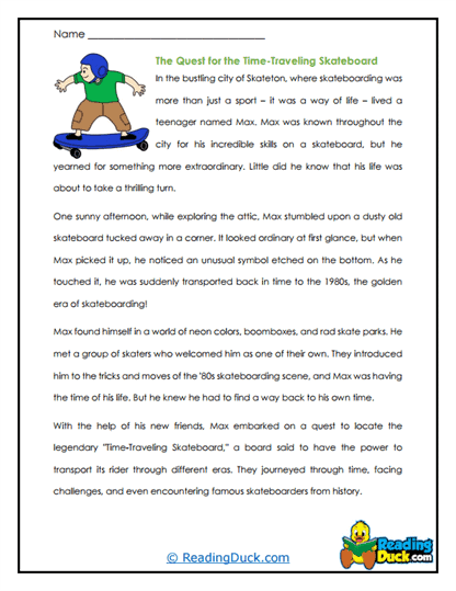 Skateboard Timewarp Worksheet