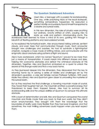 Skateboard Dimension Worksheet