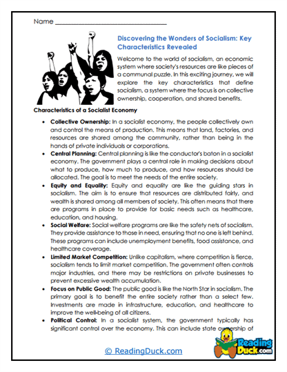 Socialist Wonders Worksheet