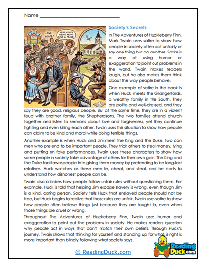 Society's Secrets Worksheet