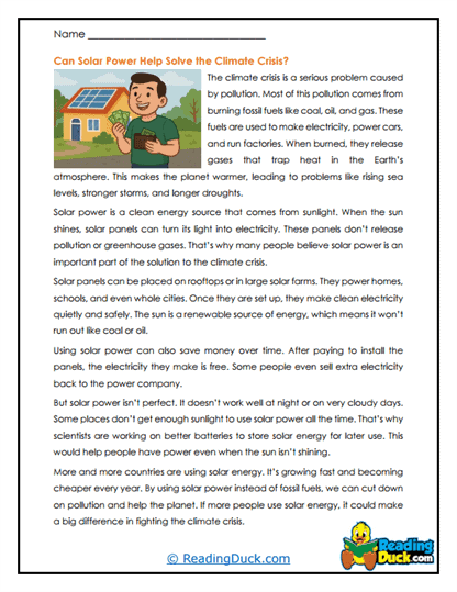 Cleaner Tomorrow Worksheet