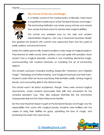Wizard Academy Worksheet