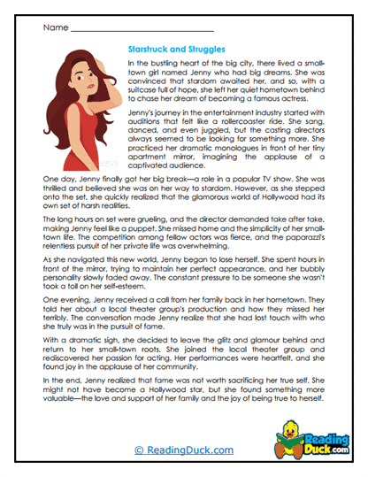 Starstruck and Struggles Worksheet