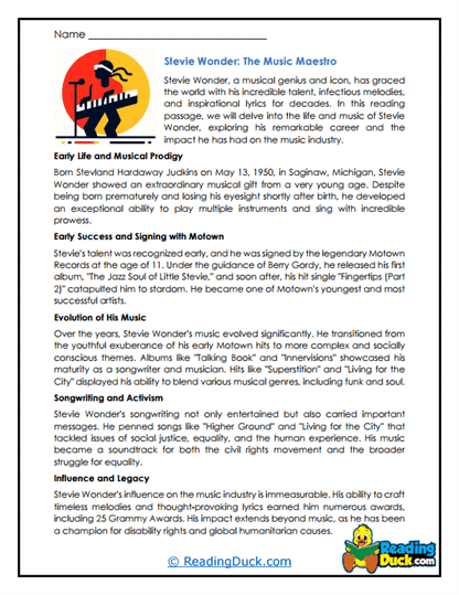 Wonder Whiz Worksheet