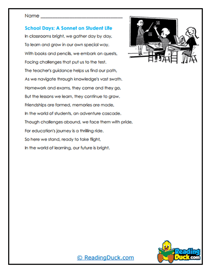 School Journeys Worksheet