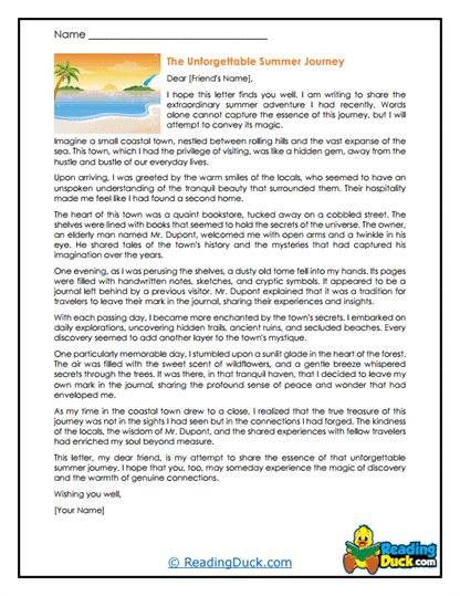 Seaside Secrets Worksheet