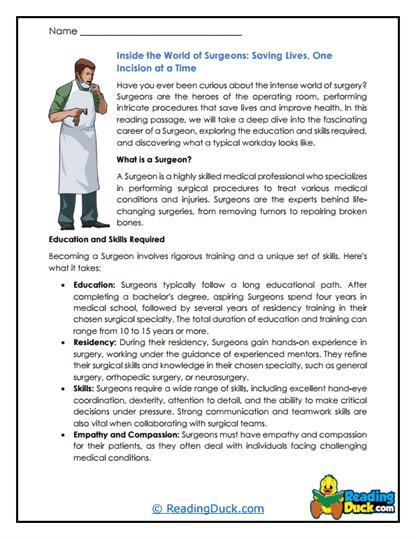 Surgical Experts Worksheet