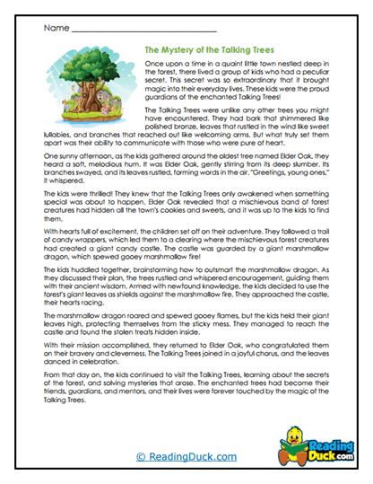 Talking Trees Worksheet