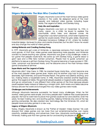 Gaming Visionary Worksheet