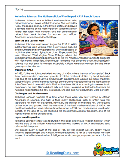 NASA Number Genius Worksheet
