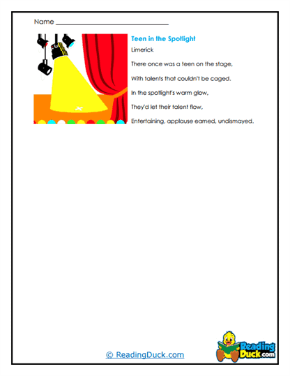 Spotlight Sensation Worksheet