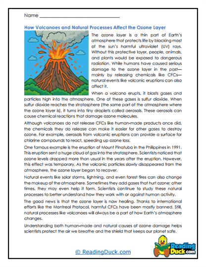 Nature's Impact Worksheet