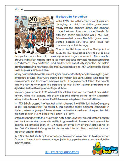 Rebel Road Worksheet