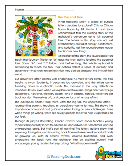 Coconut Tree Worksheet