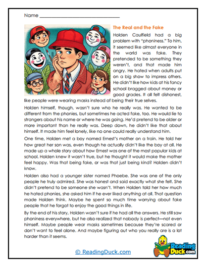 Catcher in the Rye Worksheets