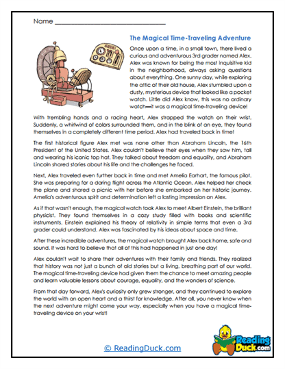 Time Traveler Worksheet