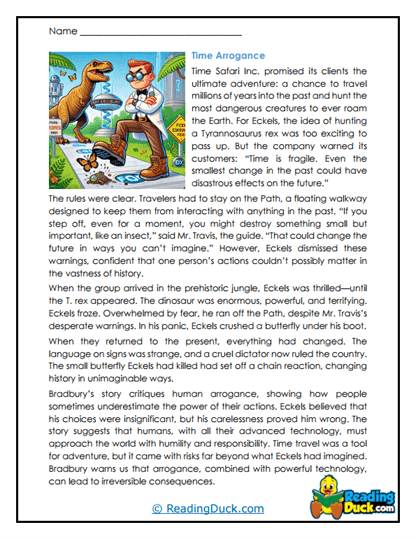 Time Arrogance Worksheet