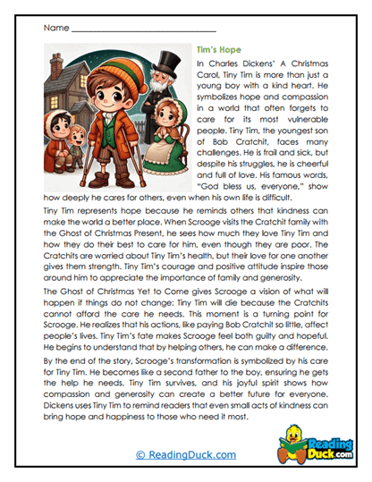 Tiny's Hope Worksheet