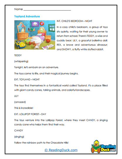 Toyland Adventures Worksheet