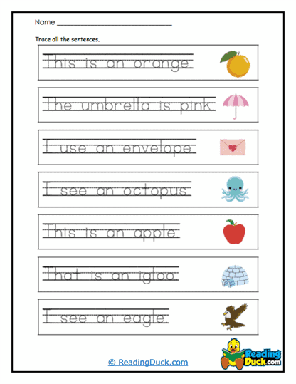 Object Parade Worksheet