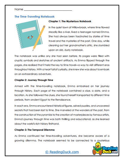 Notebook Adventures Worksheet