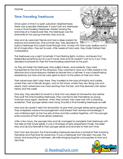 Temporal Treehouse Worksheet