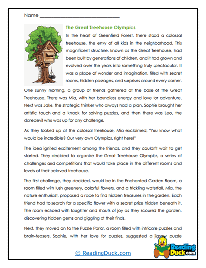 Treehouse Olympics Worksheet