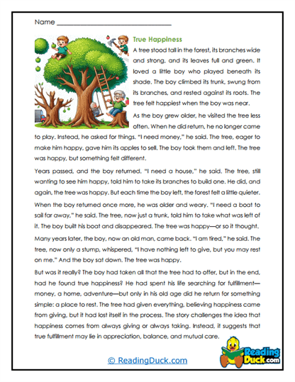 Tree Treasure Worksheet