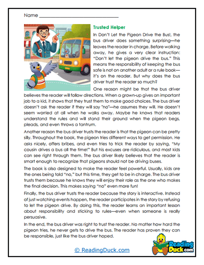 Trusting Driver Worksheet