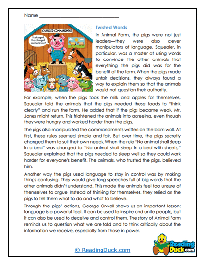 Manipulated Speech Worksheet