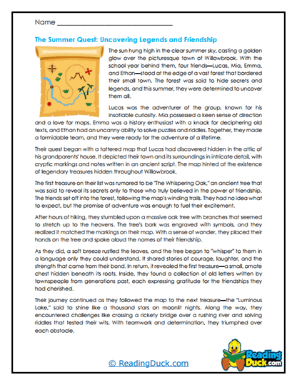 Summer Legends Worksheet