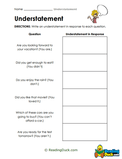 Quick Responses Worksheet