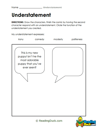 Comic Tone Worksheet