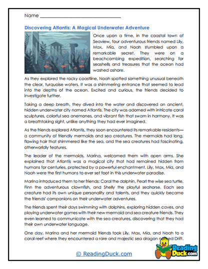 Ocean Quest Worksheet